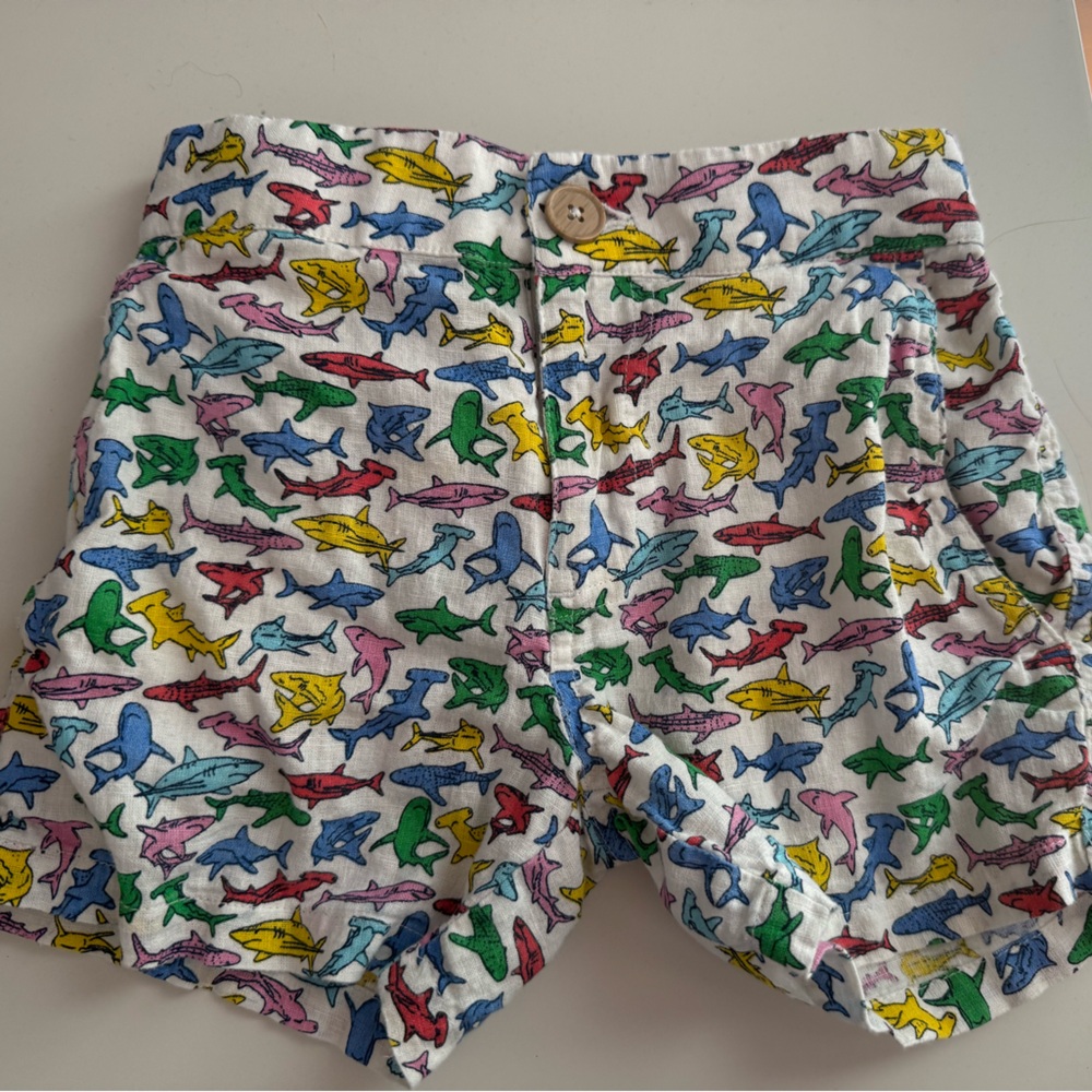 Boden Shark Print Shorts 3-4Y